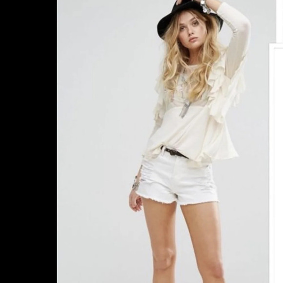 Free People La Cienega Embroidered Top Ruffled Layered Lace Eyelet Bohemian XS - Picture 4 of 16